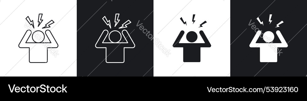 Anxiety or stress icon Royalty Free Vector Image
