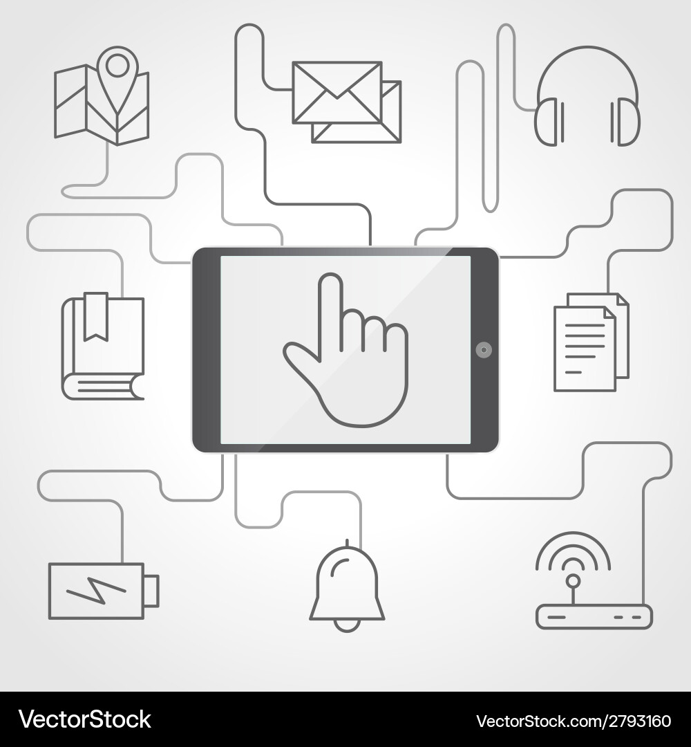 Application and devices infographics with icons Vector Image