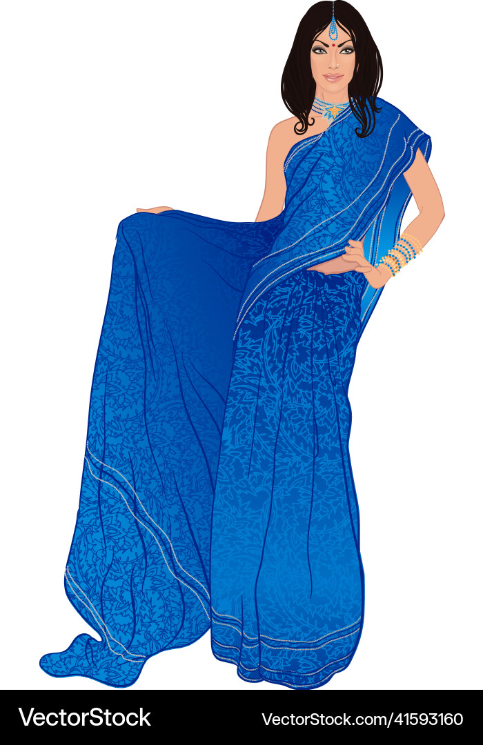 Beautiful indian woman wearing bridal outfit Beautiful indian woman wearing bridal outfit vector image