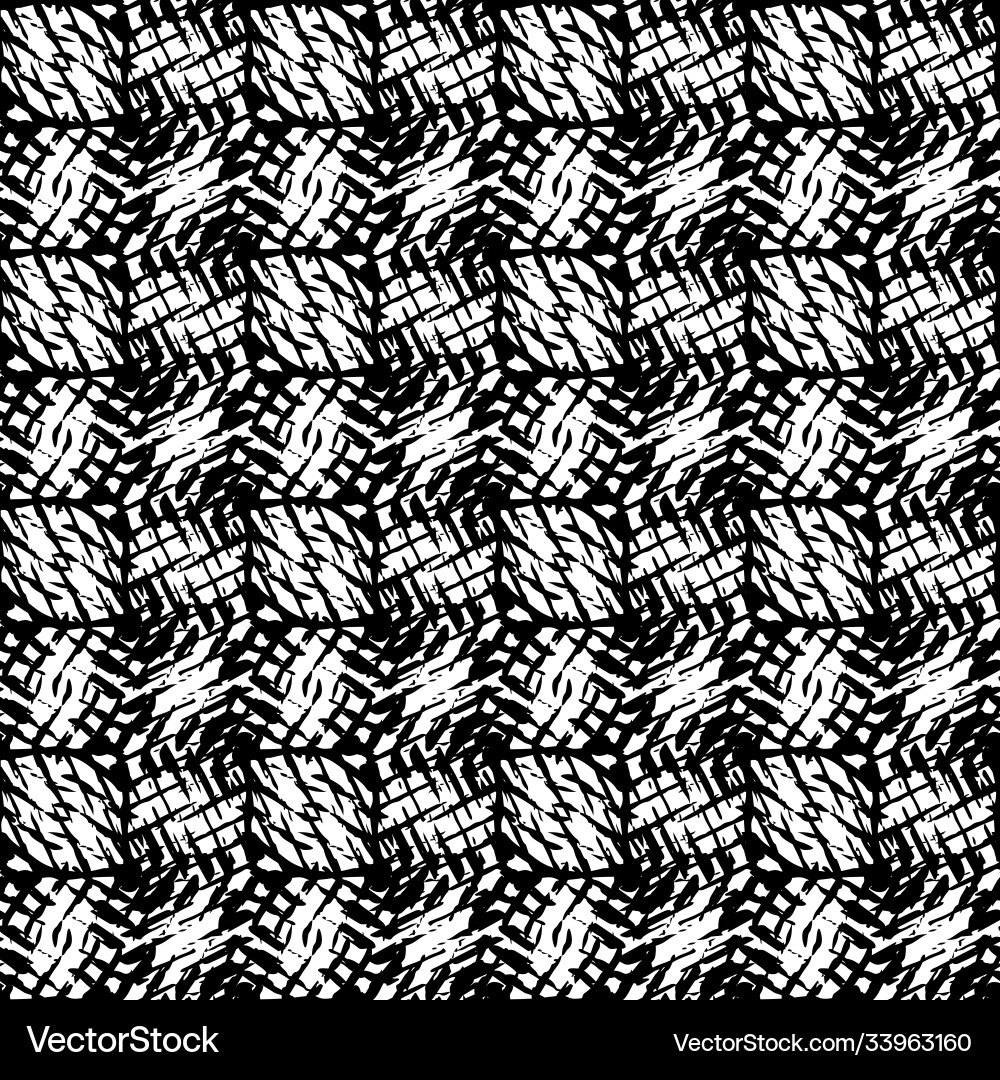 Burlap effect grid seamless pattern vector image