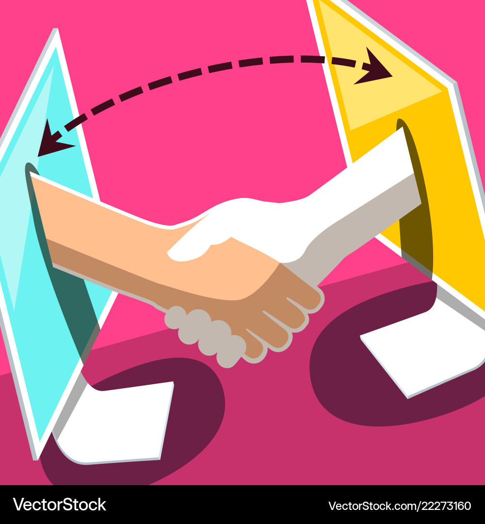 Data transfer symbol of two desktop computers Vector Image