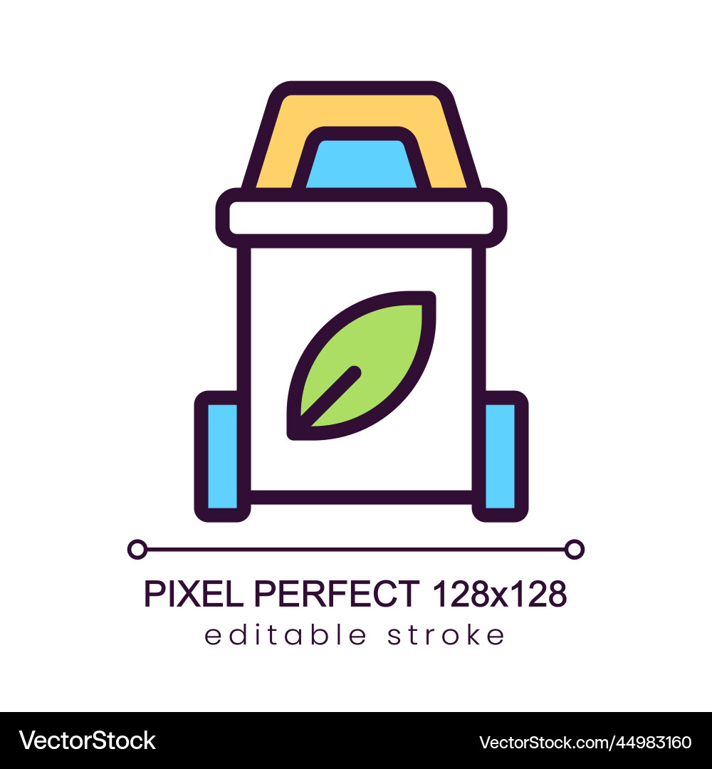 Garbage sorting pixel perfect rgb color icon vector image