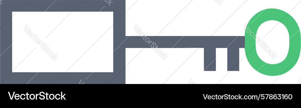 Gradient rectangular key icon digital access vector image
