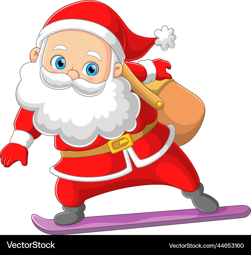 Happy santa claus hält die Geschenktasche Happy santa claus hält die Geschenktasche vektorbild