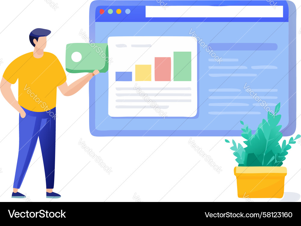 Interactive Data Dashboard Vector Image