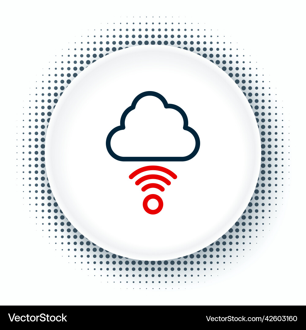 Line network cloud connection icon isolated Vector Image