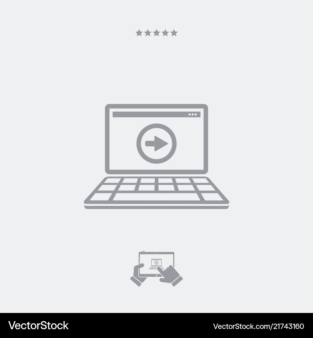 Next computer flat icon Next computer flat icon vector image