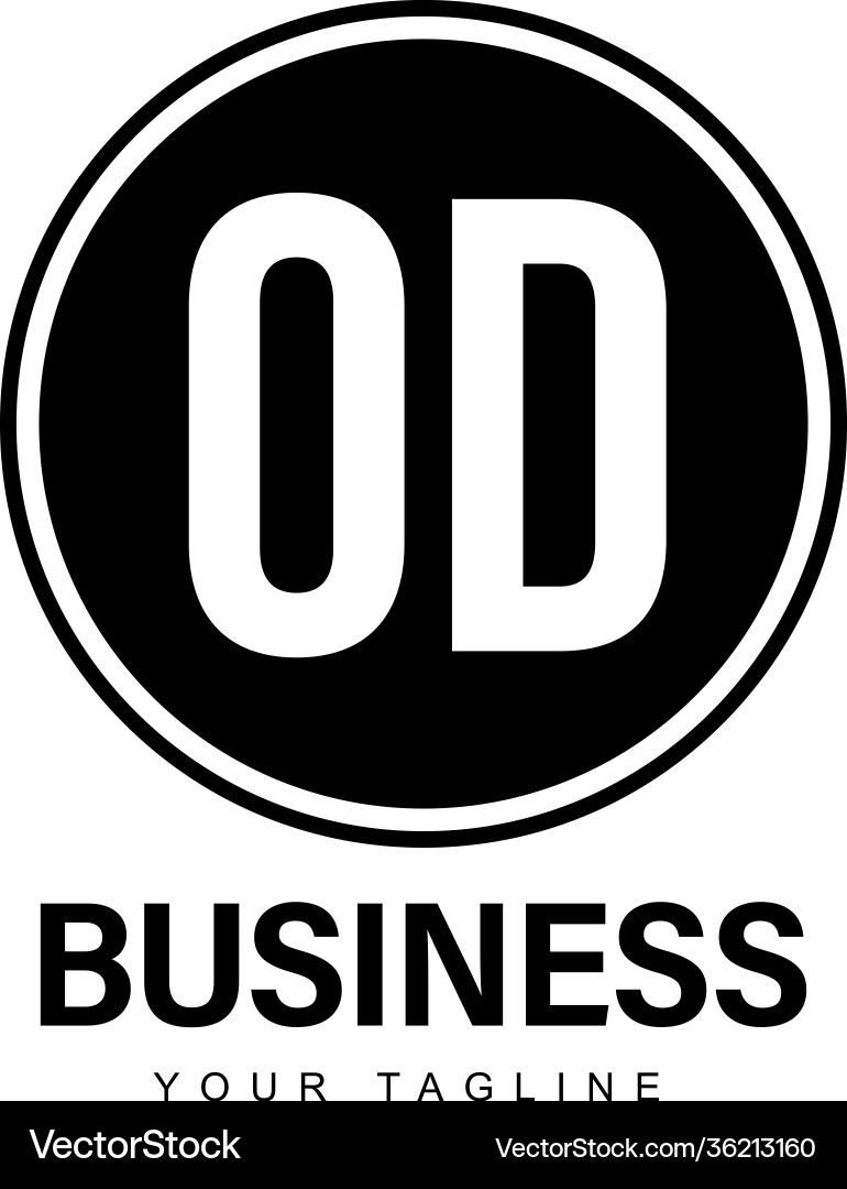 Od initial a logo design with abstract style vector image