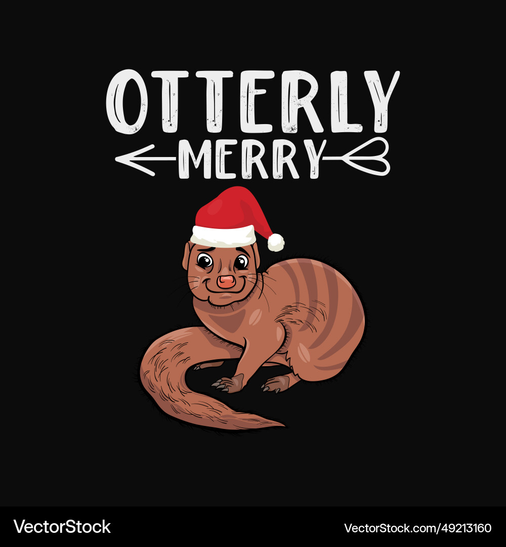 Otterly merry christmas svg digital cricut cutting Otterly merry christmas svg digital cricut cutting vector image