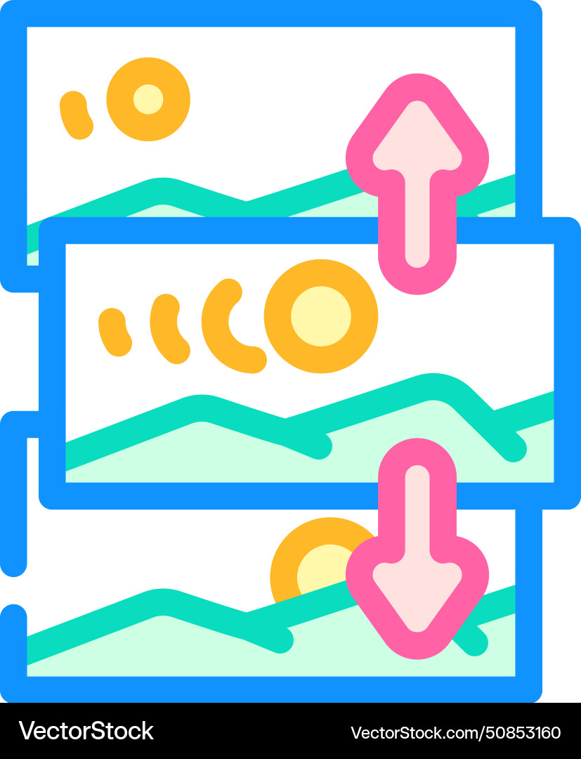 Parallax Scrolling ux ui Design Farbsymbol Parallax Scrolling ux ui Design Farbsymbol vektorbild