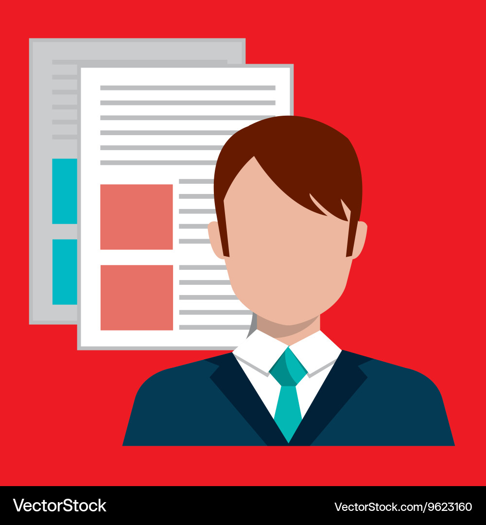 Person with text files isolated icon design Vector Image