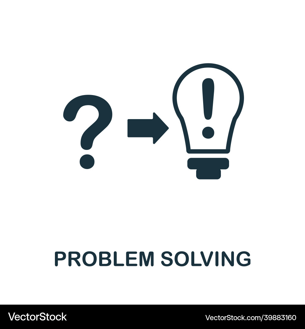 Problem solving icon monochrome sign from Problem solving icon monochrome sign from vector image