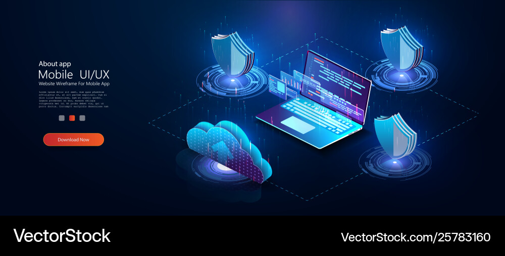 Program development and programming isometric vector image