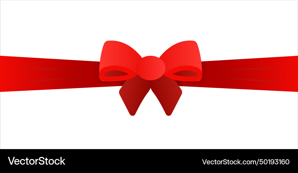 Red bow with horizontal ribbon across entire width Red bow with horizontal ribbon across entire width Vector Image