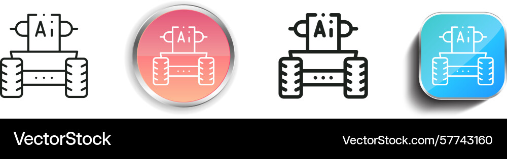 Robot icon thin linear regular and button style Robot icon thin linear regular and button style vector image