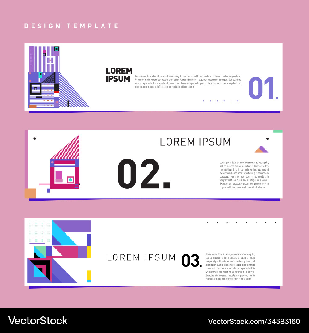 Set abstract banner web design template retro Set abstract banner web design template retro Vector Image