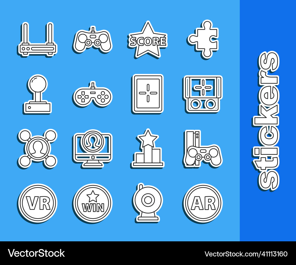 Set line ar augmented reality game console Set line ar augmented reality game console vector image