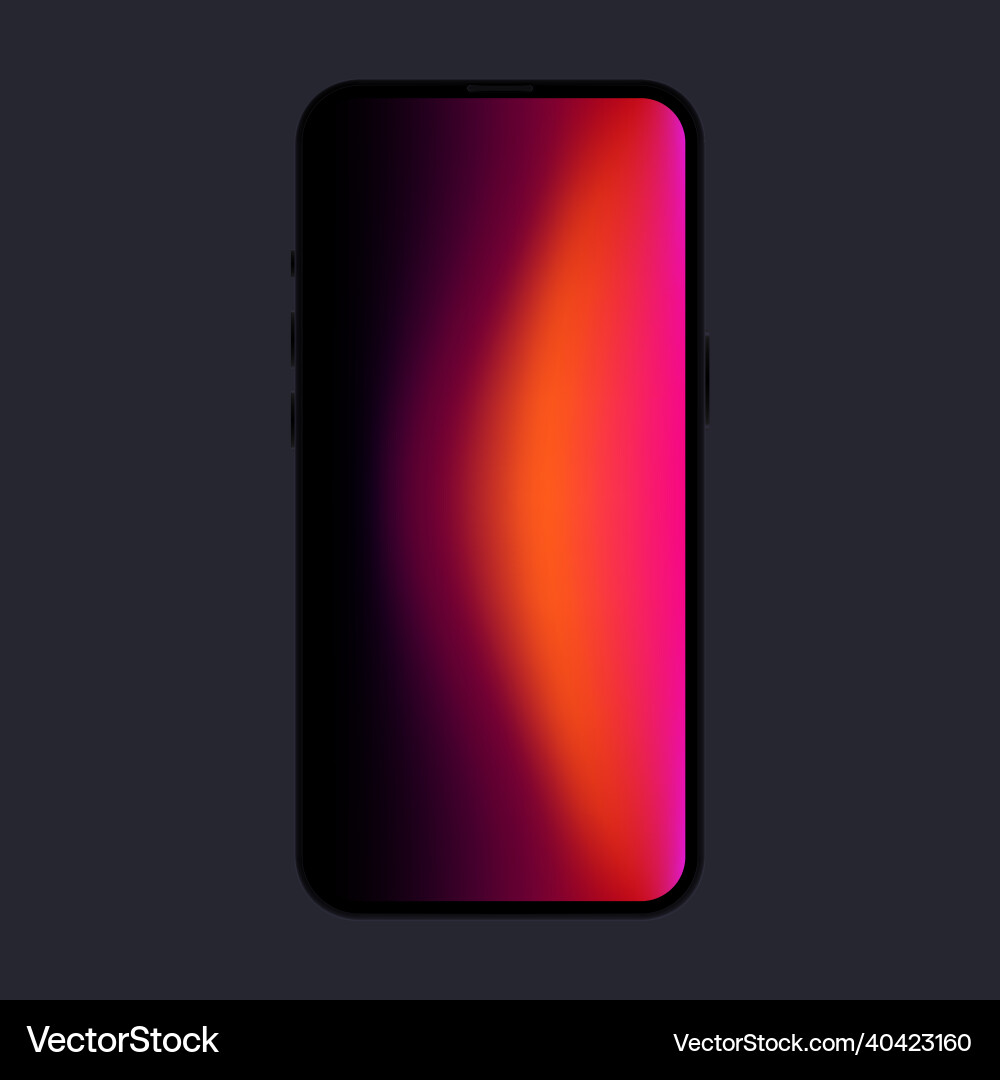 Smartphone mockup front view red gradient vector image