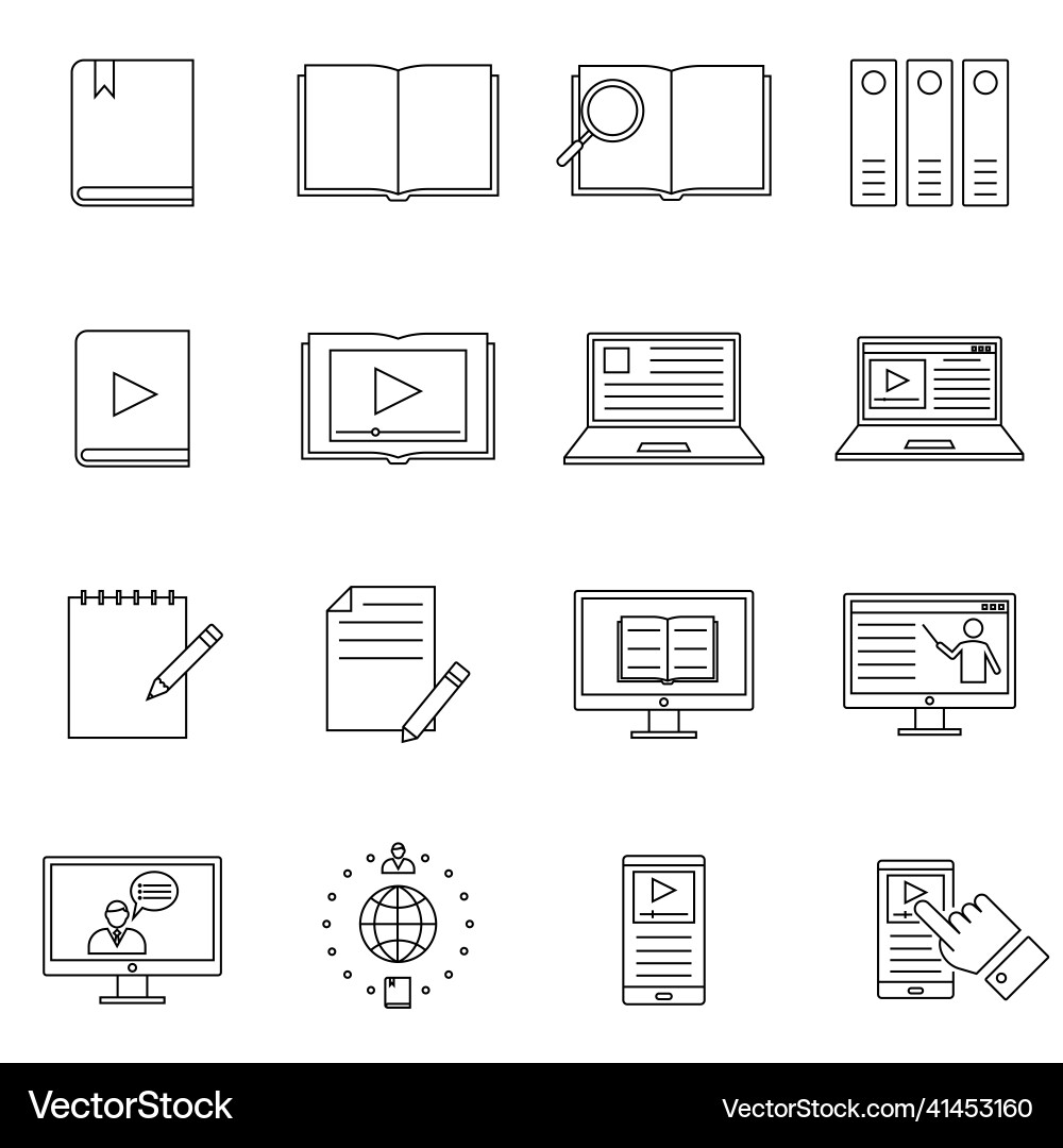 Technical documentation line icons set Technical documentation line icons set vector image