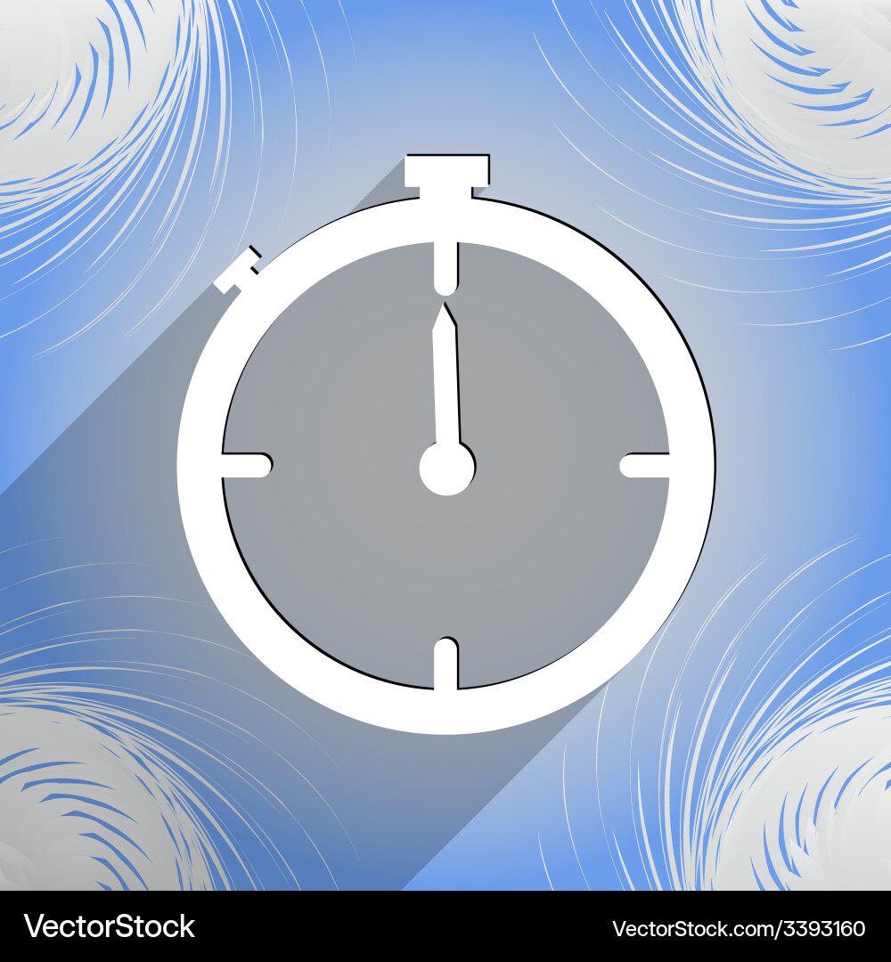 Timer icon symbol flat modern web design with long Vector Image