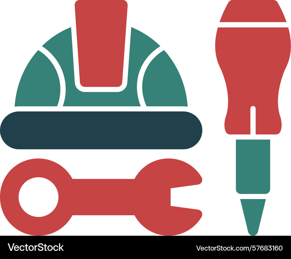 Workers tools glyph multi color icon Vector Image