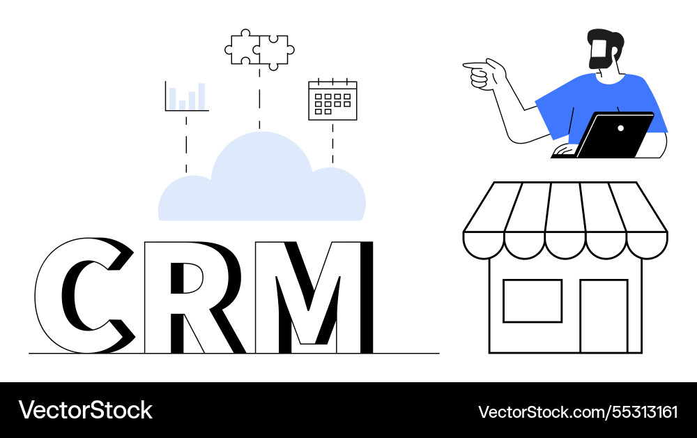 Cloud-based crm integration with business Cloud-based crm integration with business vector image