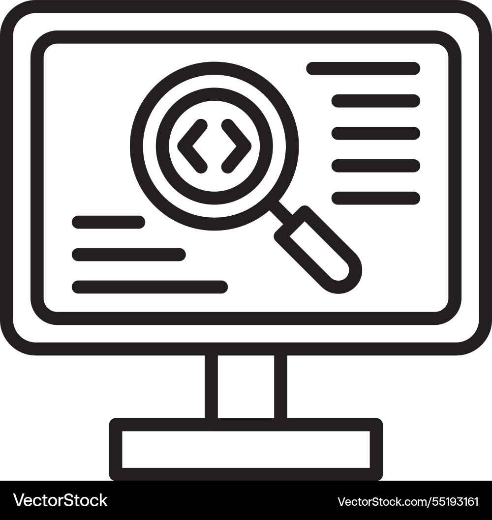 Code review line icon design vector image