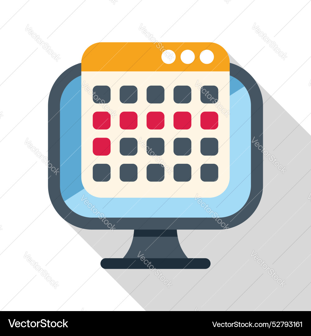 Computer-Anzeige Kalender mit markierten Daten Computer-Anzeige Kalender mit markierten Daten vektorbild