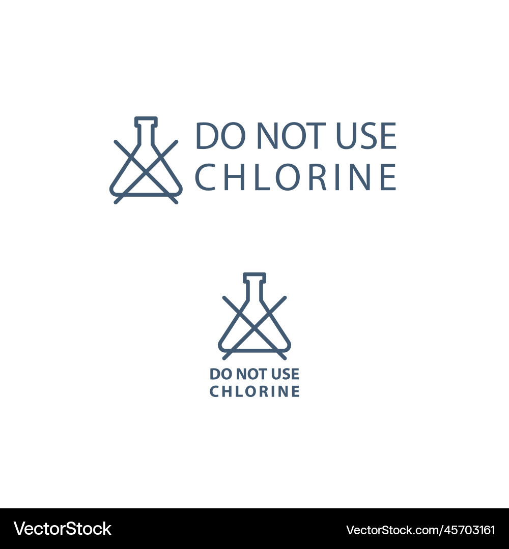 Do not use chlorine linear icon horizontal Do not use chlorine linear icon horizontal vector image