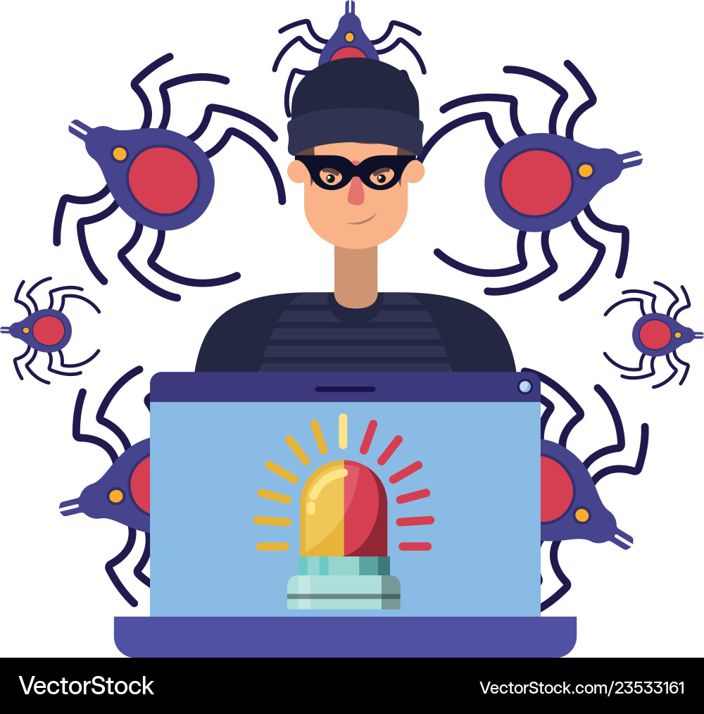 Hacker stealing information avatar character vector image