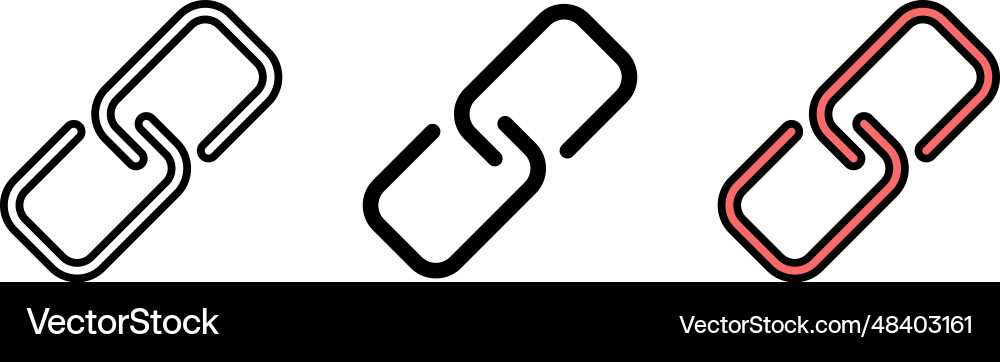 Link icons collection hyperlink chain symbols Vector Image