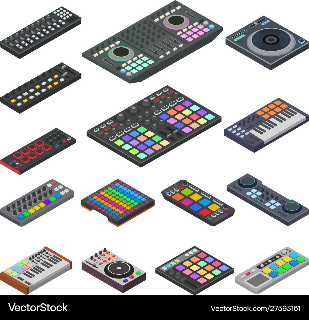 Midi Keyboard Audio Controller Vector Image