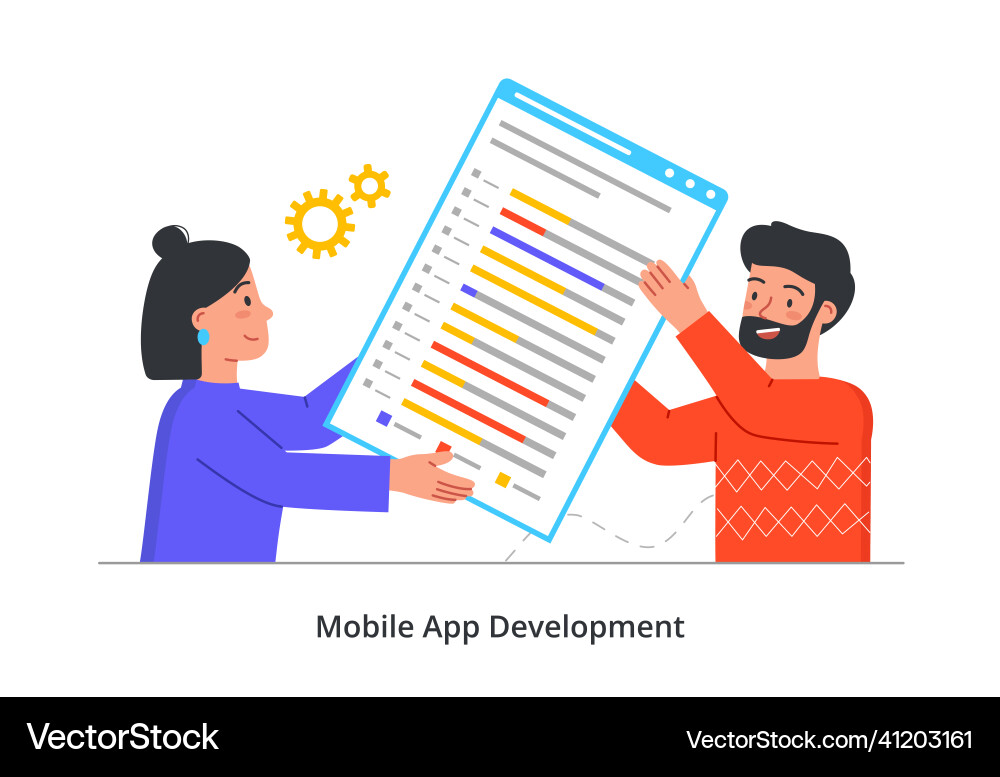 Mobile application development abstract concept Mobile application development abstract concept vector image