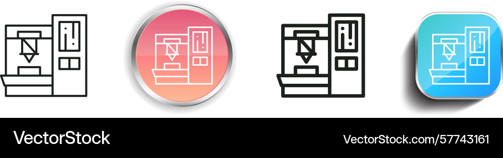 Robot arm icon thin linear regular and button Robot arm icon thin linear regular and button vector image