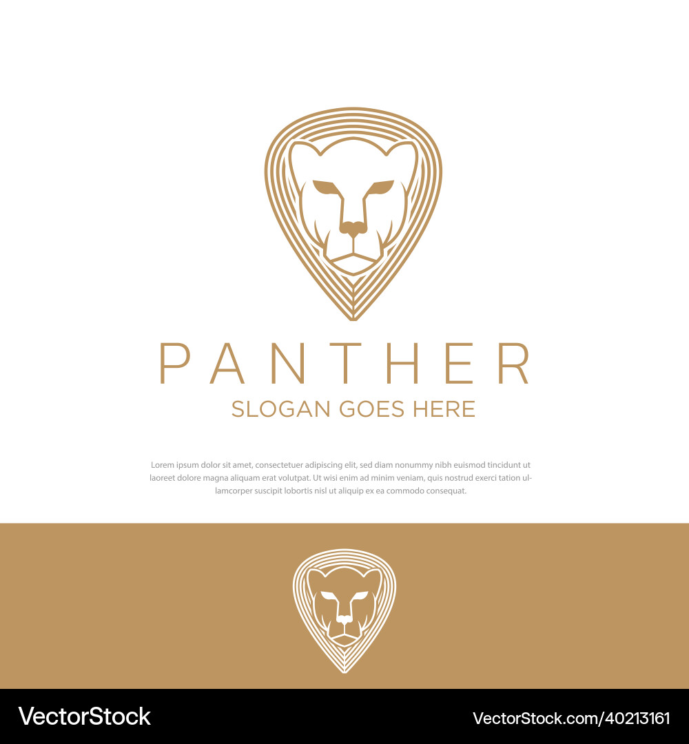 Schwarzer Panther Premium Monogramm Logo Schwarzer Panther Premium Monogramm Logo vektorbild