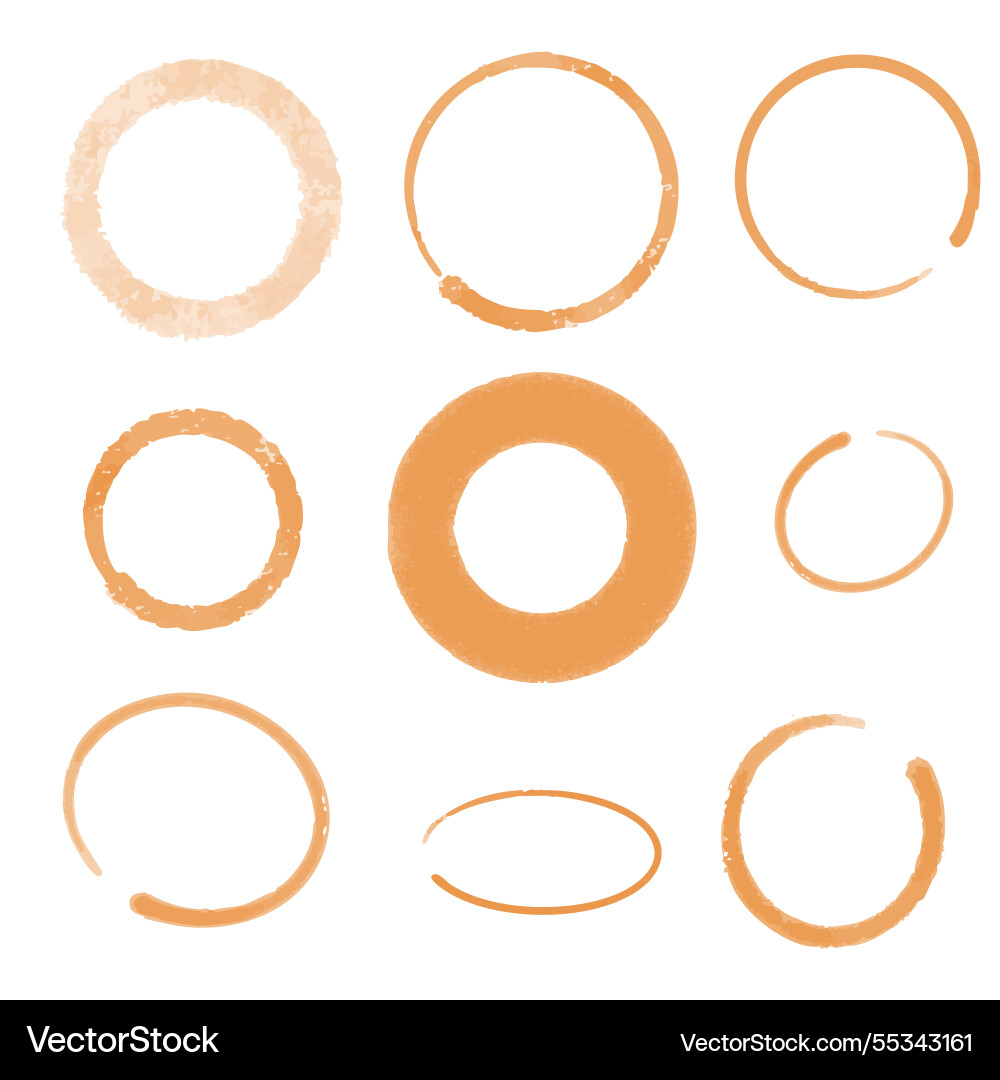 Set of circle elements isolated textured empty Set of circle elements isolated textured empty vector image
