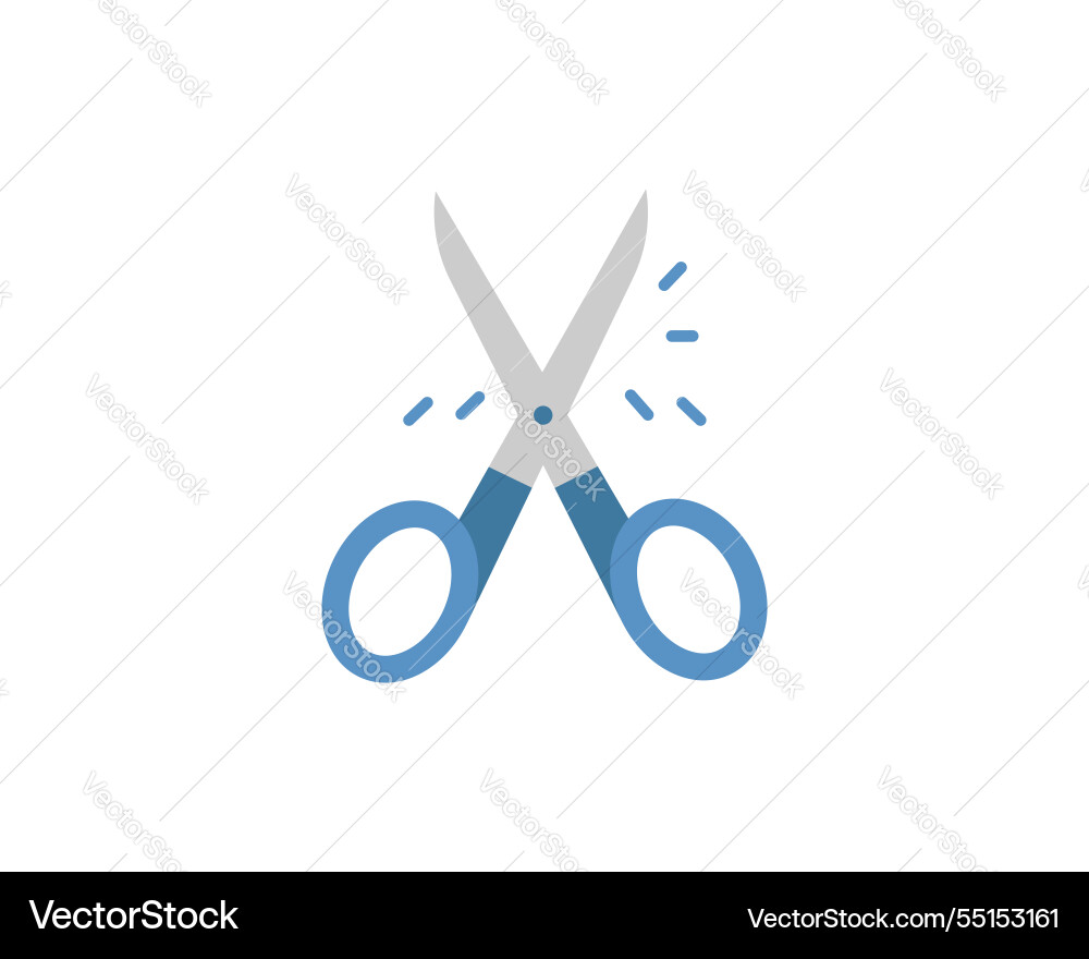 Stylish flatdesign of scissors in action perfect vector image