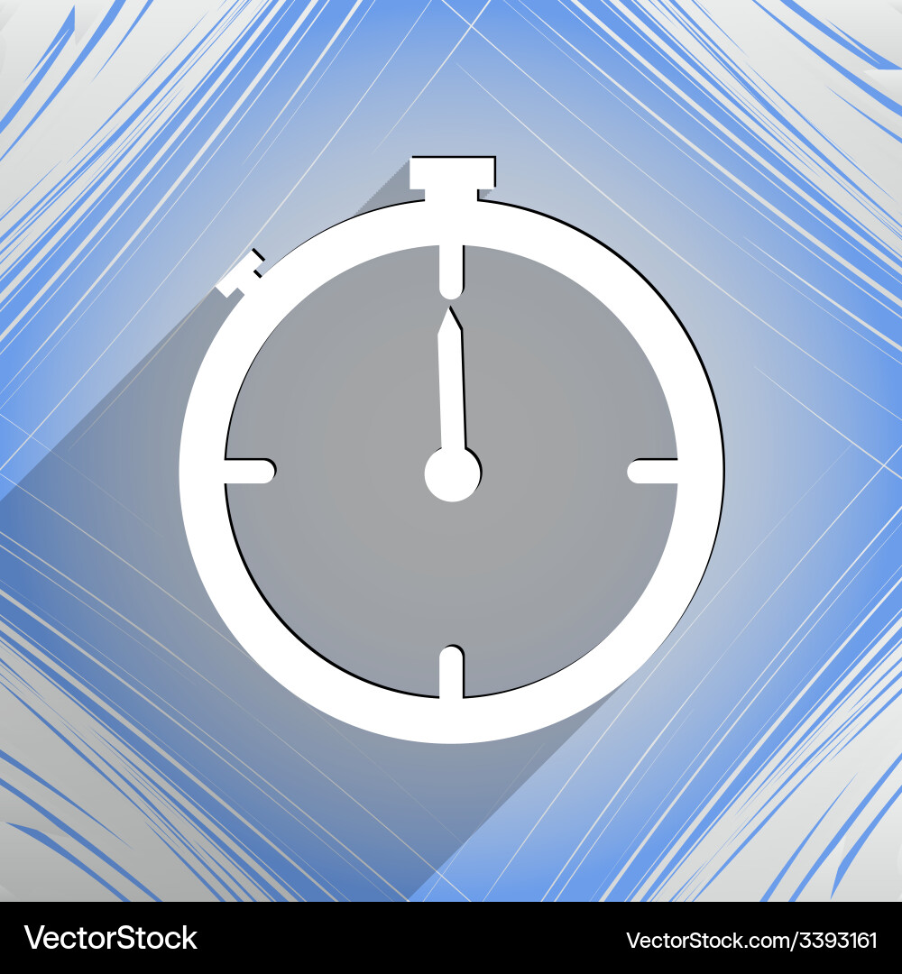 Timer icon symbol flat modern web design with long Vector Image