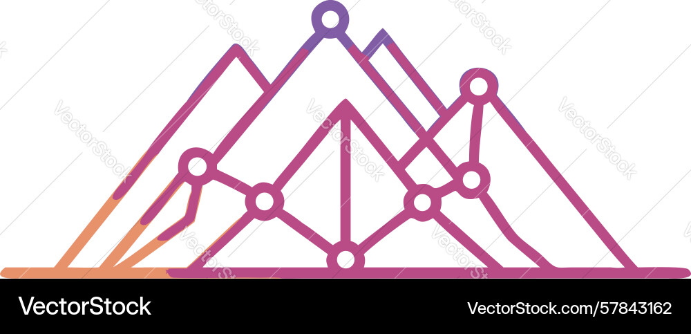Abstract mountain network futuristic data flow Vector Image