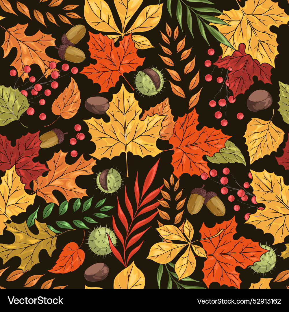 Autumn trees pattern seamless colorful Autumn trees pattern seamless colorful vector image