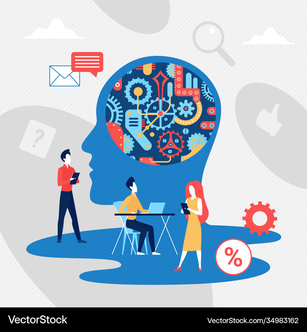 Brainstorming Gears - Innovation Concept vector image