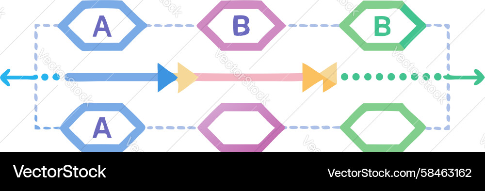Branching Path Diagram Flow Chart Vector Image