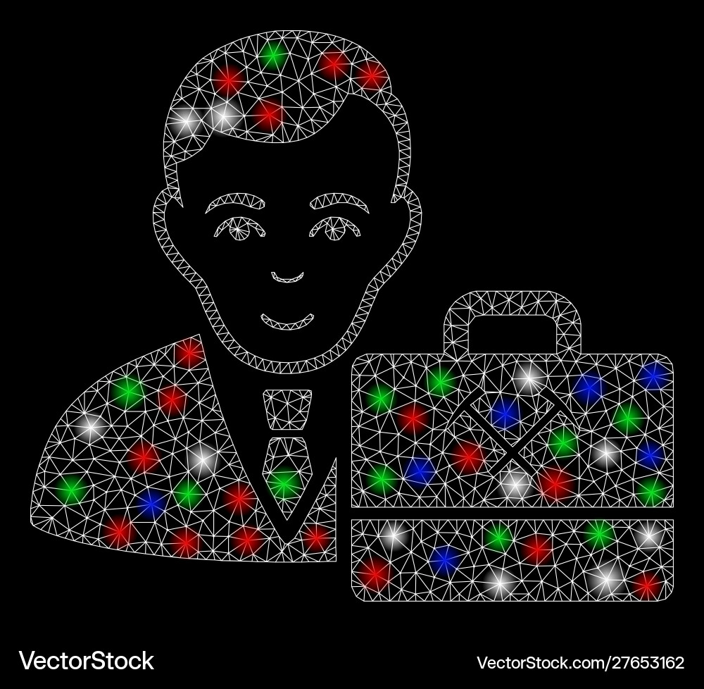 Bright mesh network mining accounter with light Bright mesh network mining accounter with light vector image