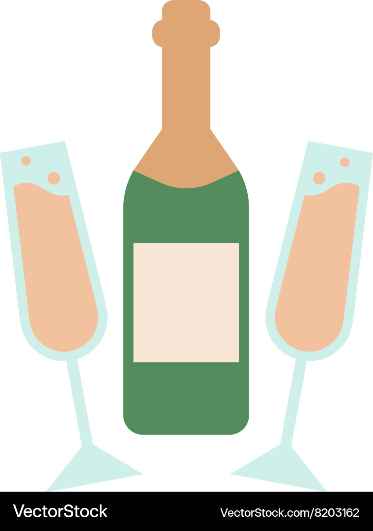 Champagne Bottle Icon Vector Image