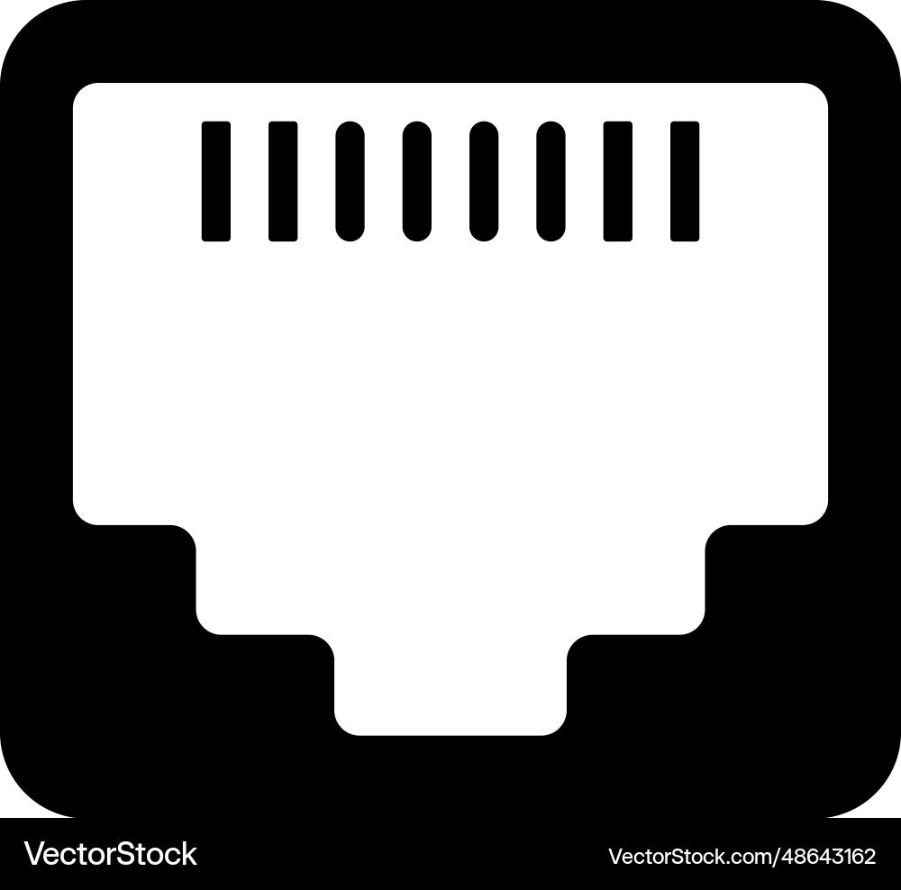 Ethernet port icon lan network communication Vector Image