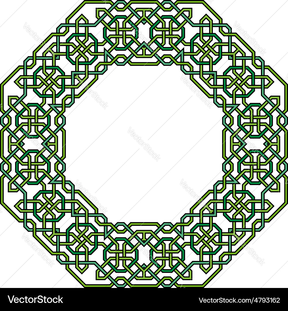 Frame with tangled arabic pattern vector image