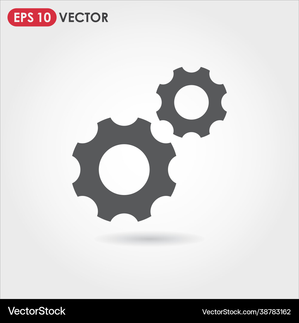 Gear wheels ui web button icon Gear wheels ui web button icon vector image