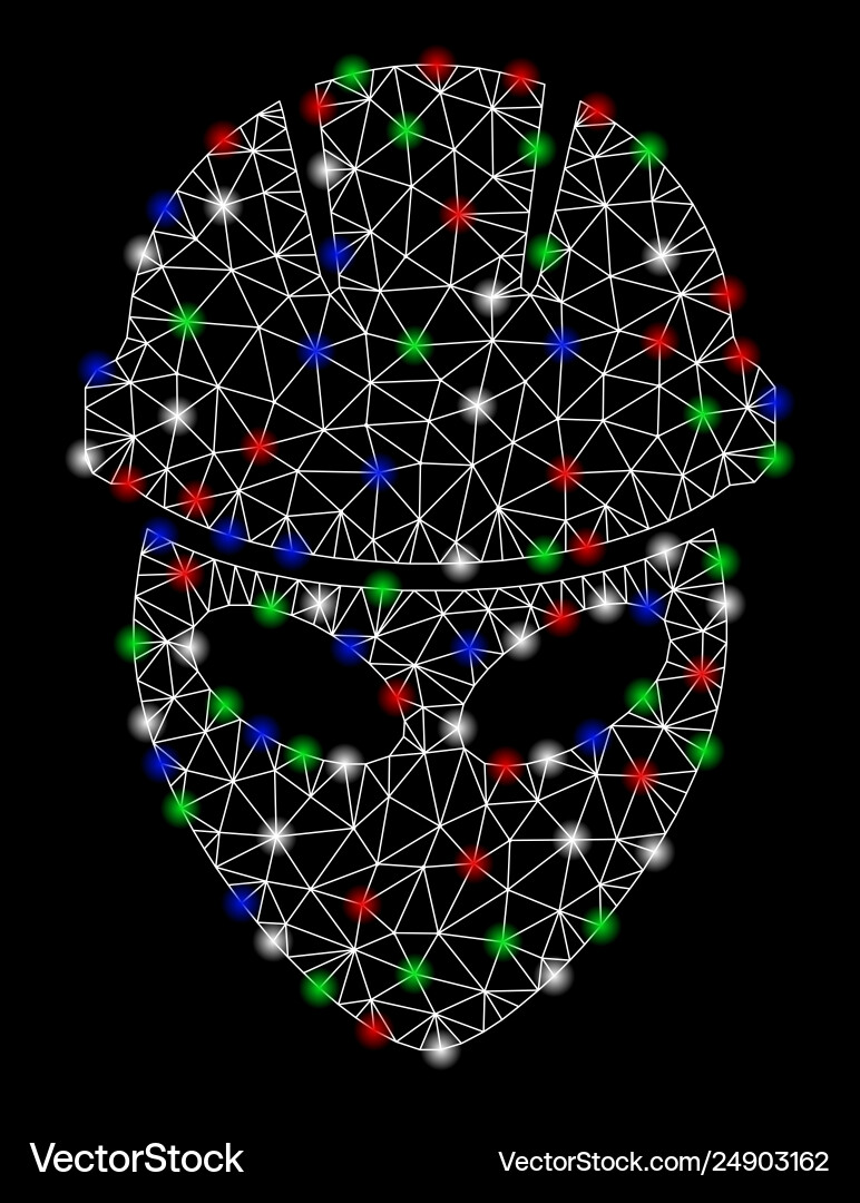 Helles Mesh 2d Alien Arbeiter mit Fackelflecken Helles Mesh 2d Alien Arbeiter mit Fackelflecken vektorbild