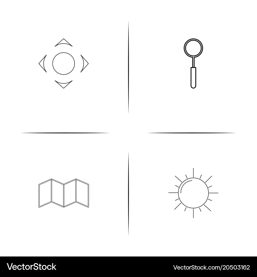 Interface simple linear icons set outlined vector image