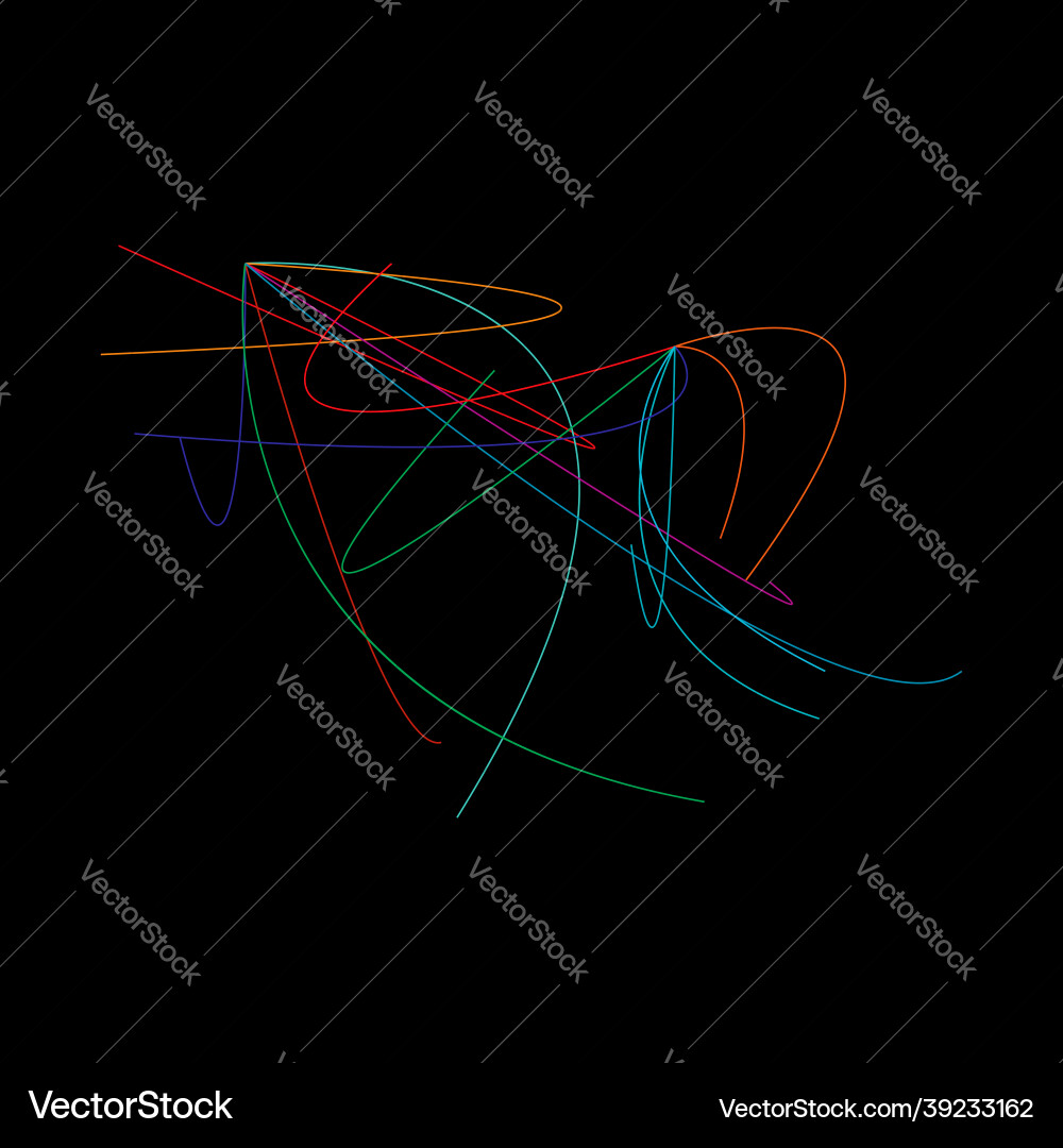 Random kurvig squiggly gewinkelte Linien Knotenschleife Random kurvig squiggly gewinkelte Linien Knotenschleife vektorbild